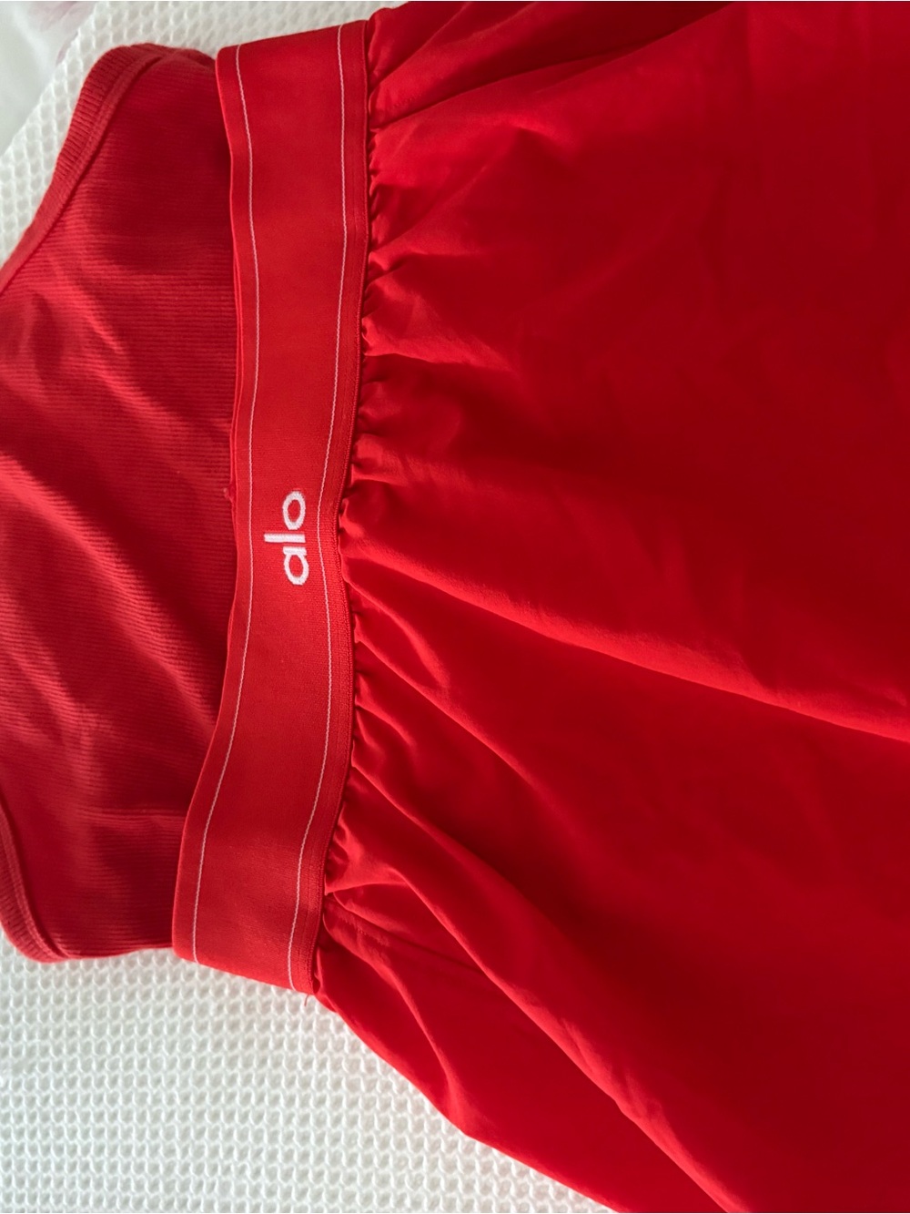 ALO Yoga Red Ribbed Crop Tank and Skort Set - Picture 5 of 6